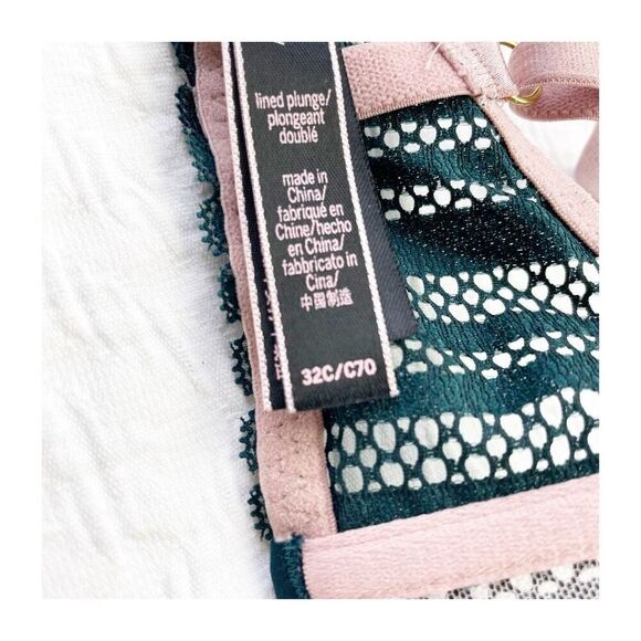 Buy 1 get 1 free 32c Victorias Secret green lace lined plunge - Picture 10 of 11